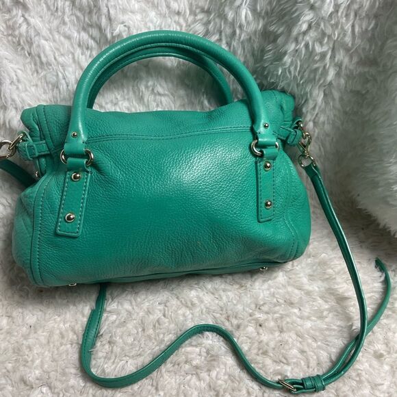 Kate Spade Cobble Hill turquoise green Leather Satchel/Crossbody bag . - Picture 2 of 15